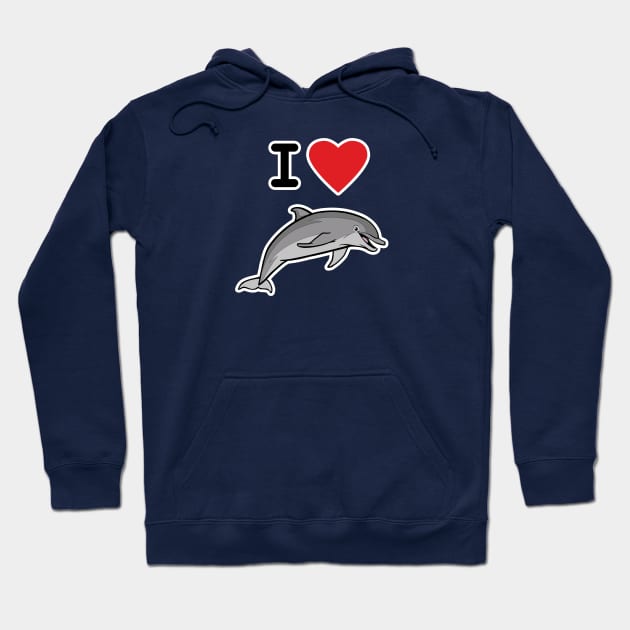 I Love Bottlenose Dolphins Hoodie by Peppermint Narwhal